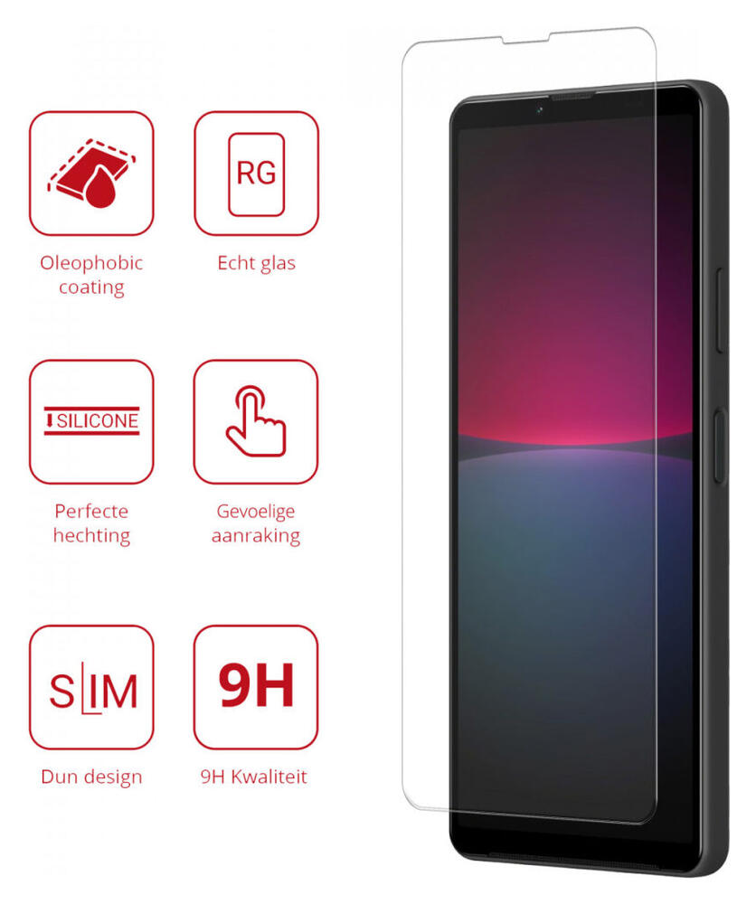 Rosso Sony Xperia 10 IV 9H Tempered Glass Screen Protector afbeelding 2