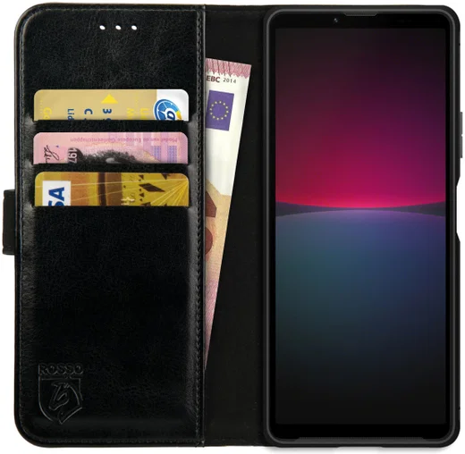 Rosso Element Sony Xperia 10 IV Hoesje Book Cover Wallet Zwart afbeelding 1