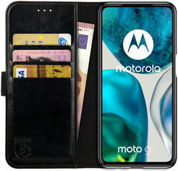 Rosso Element Motorola Moto G52 Hoesje Book Cover Wallet Zwart afbeelding