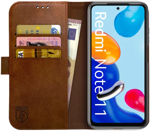 Rosso Element Xiaomi Redmi Note 11 / 11S Hoesje Book Cover Bruin afbeelding 1