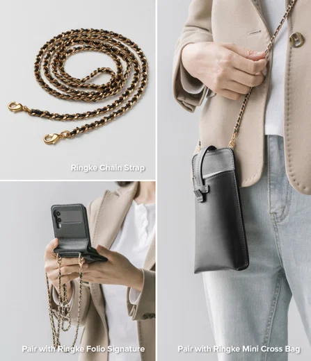 Ringke Chain Strap voor Ringke Folio Signature / Mini Cross Bag Zwart afbeelding 5