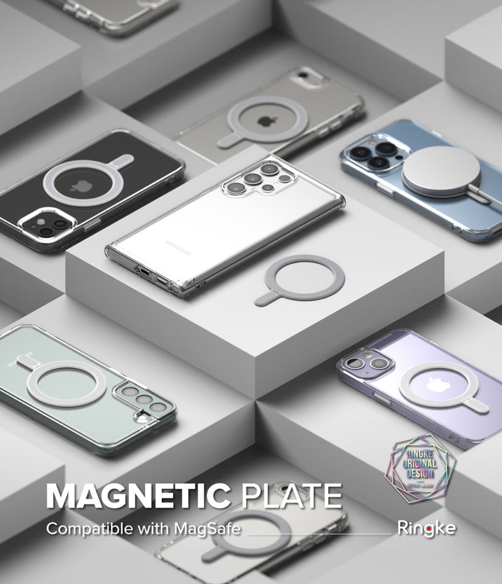Ringke Magnetic Plate MagSafe Magneet Sticker Telefoonhoesjes Grijs afbeelding 11