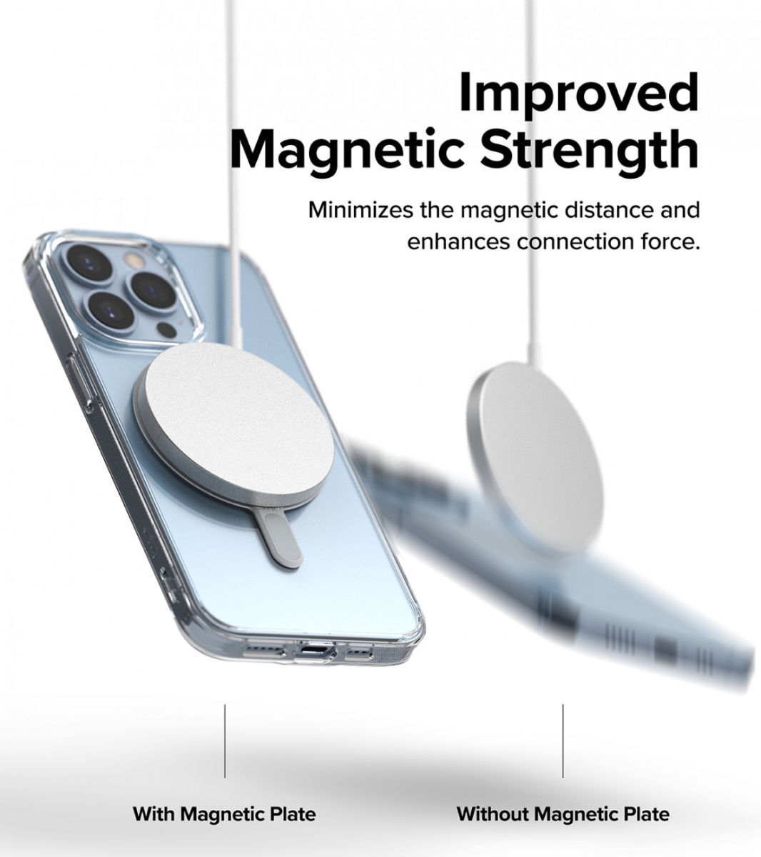 Ringke Magnetic Plate MagSafe Magneet Sticker Telefoonhoesjes Grijs afbeelding 3