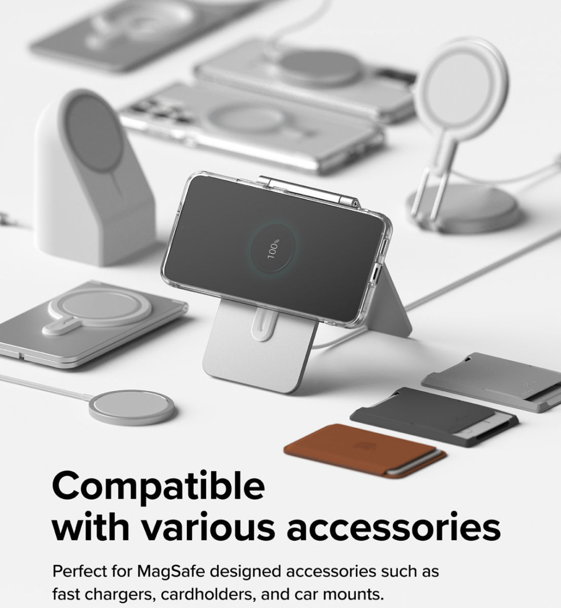 Ringke Magnetic Plate MagSafe Magneet Sticker Telefoonhoesjes Grijs afbeelding 7