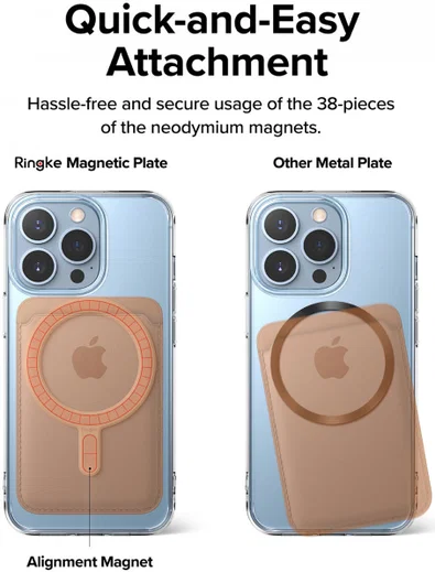 Ringke Magnetic Plate MagSafe Magneet Sticker Telefoonhoesjes Grijs afbeelding 5