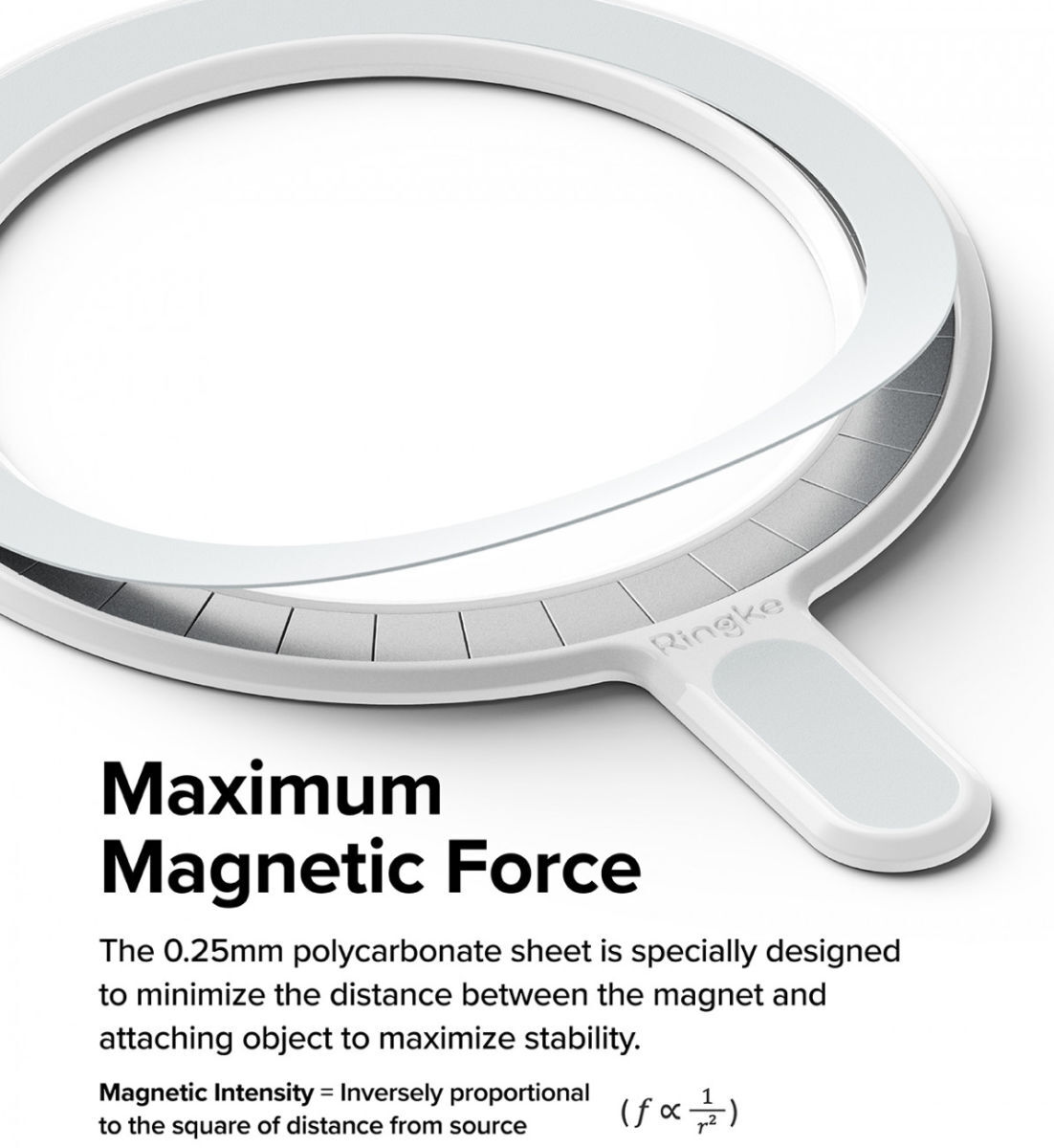 Ringke Magnetic Plate MagSafe Magneet Sticker Telefoonhoesjes Grijs afbeelding 4