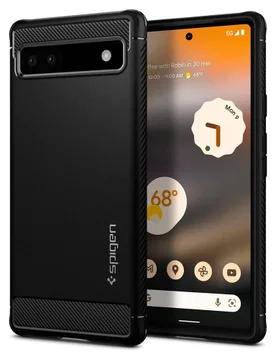 Spigen Rugged Armor Google Pixel 6a Hoesje Back Cover Zwart