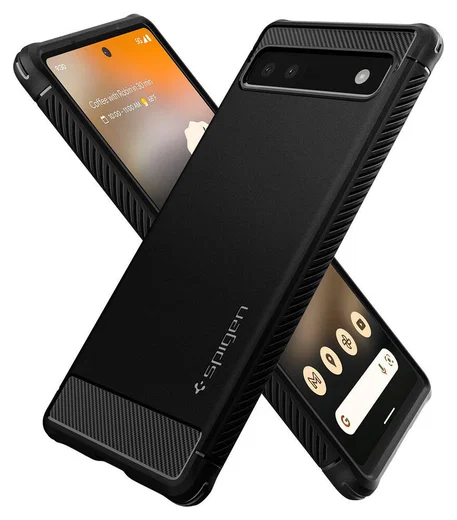Spigen Rugged Armor Google Pixel 6a Hoesje Back Cover Zwart afbeelding 3