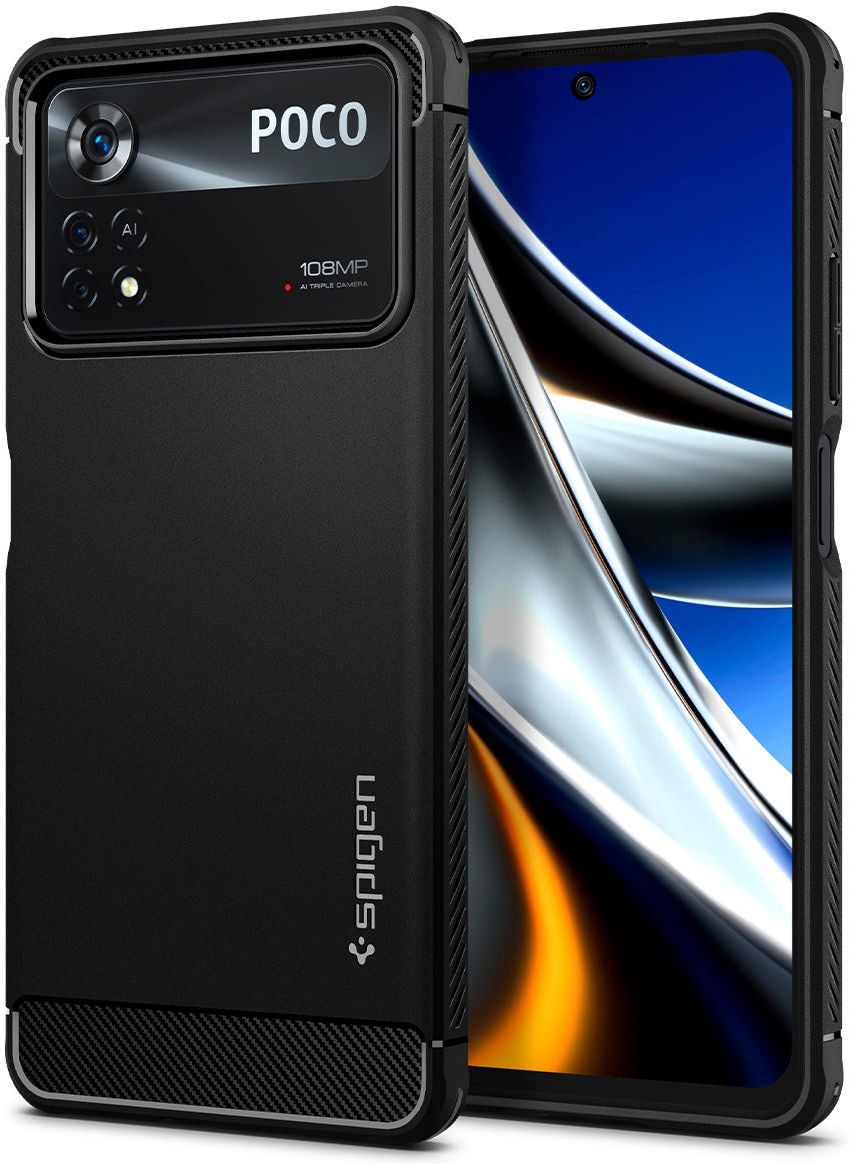 Spigen Rugged Armor Xiaomi Poco X4 Pro 5G Hoesje Back Cover Zwart afbeelding 1