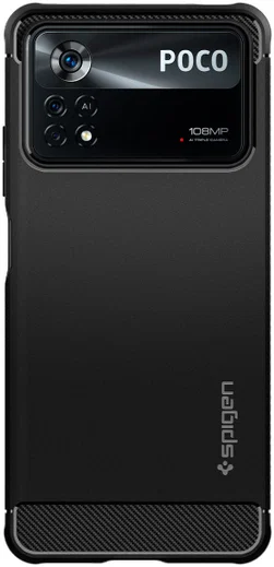Spigen Rugged Armor Xiaomi Poco X4 Pro 5G Hoesje Back Cover Zwart afbeelding 4