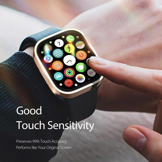 Dux Ducis Hamo - Apple Watch 7 / 8 / 9 45MM Hoesje - Full Protect - Goud afbeelding 4