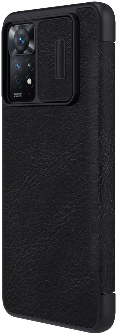 Nillkin Qin Pro Xiaomi Redmi Note 11 Pro Hoesje Camera Slider Zwart afbeelding 3