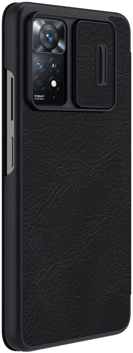 Nillkin Qin Pro Xiaomi Redmi Note 11 Pro Hoesje Camera Slider Zwart afbeelding 4