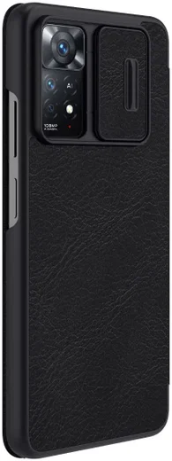 Nillkin Qin Pro Xiaomi Redmi Note 11 Pro Hoesje Camera Slider Zwart afbeelding 4