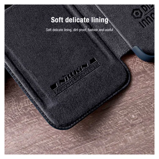 Nillkin Qin Pro Xiaomi Redmi Note 11 Pro Hoesje Camera Slider Zwart afbeelding 7