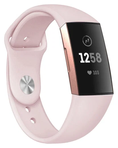 Fitbit Charge 4 / Charge 3 Bandje Siliconen Drukknoop Sluiting Roze afbeelding 1