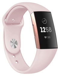 Fitbit Charge 4 / Charge 3 Bandje Siliconen Drukknoop Sluiting Roze afbeelding