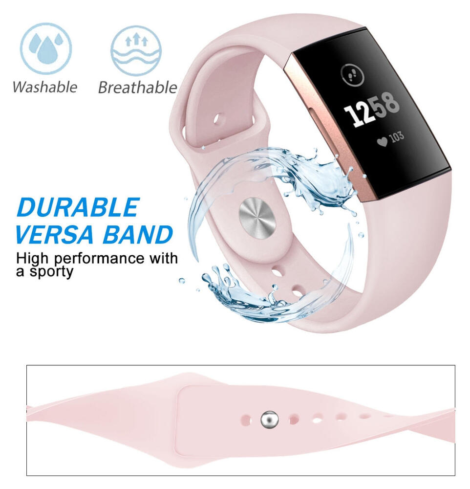 Fitbit Charge 4 / Charge 3 Bandje Siliconen Drukknoop Sluiting Roze afbeelding 4