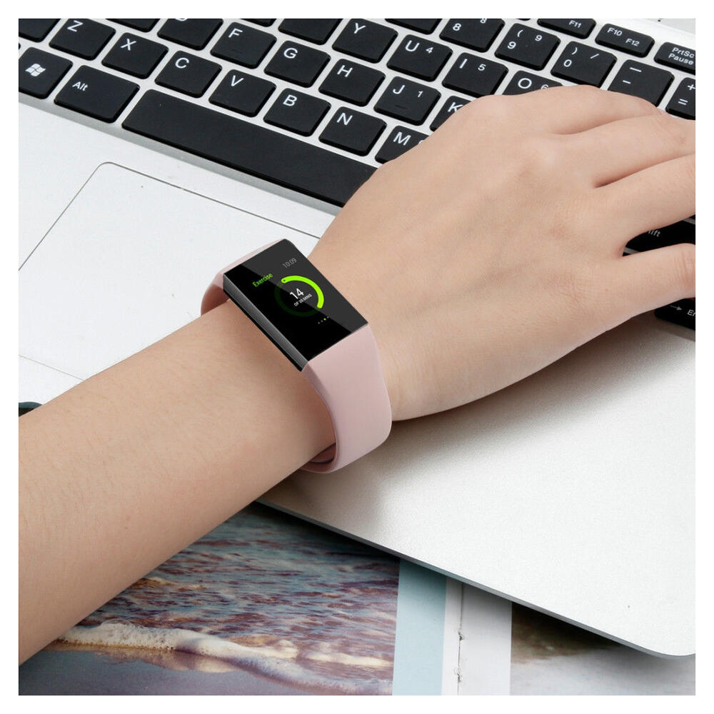 Fitbit Charge 4 / Charge 3 Bandje Siliconen Drukknoop Sluiting Roze afbeelding 5