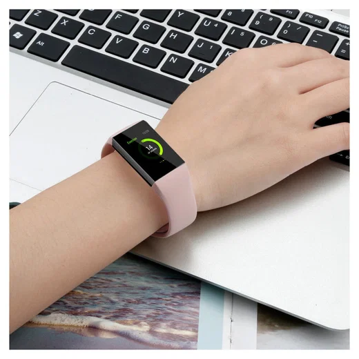 Fitbit Charge 4 / Charge 3 Bandje Siliconen Drukknoop Sluiting Roze afbeelding 5