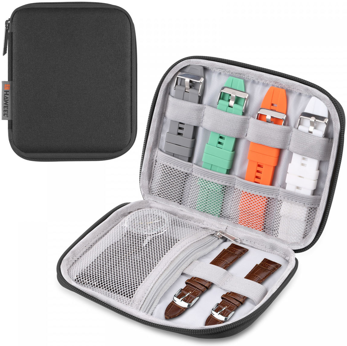 Universele Organizer Opbergtas voor Smartwatch Bandjes of Kabels Zwart afbeelding 1