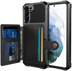 Samsung Galaxy S21 FE Hoesje met Kaarthouder Back Cover Zwart afbeelding