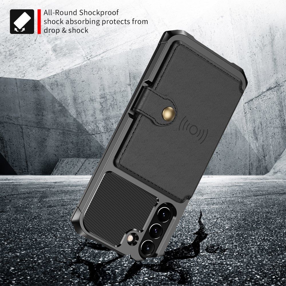 Samsung Galaxy S21 FE Hoesje met Kaarthouder Back Cover Zwart afbeelding 5
