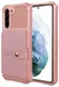 Samsung Galaxy S21 FE Hoesje met Kaarthouder Back Cover Roze afbeelding 2