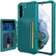 Samsung Galaxy S21 FE Hoesje met Kaarthouder Back Cover Groen