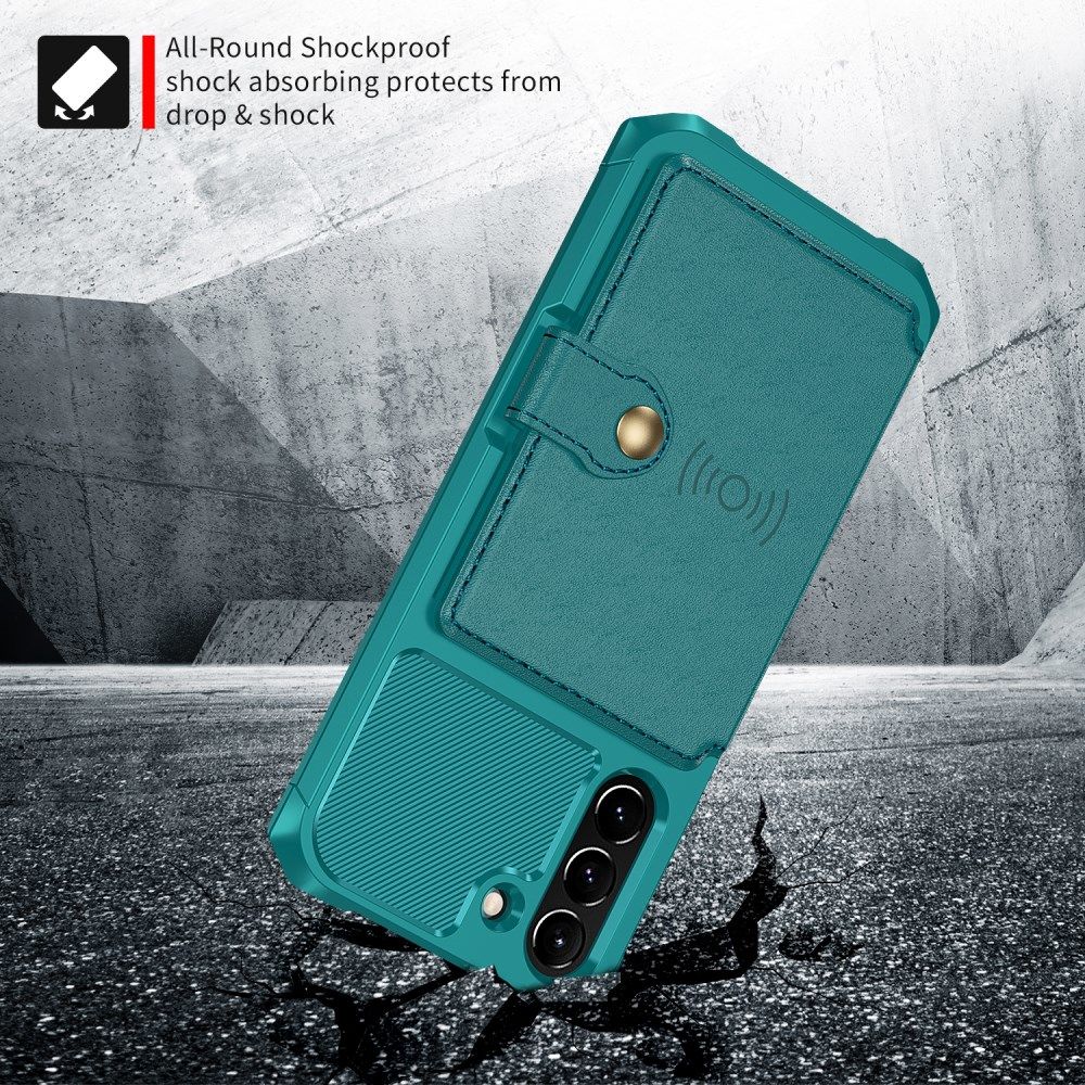 Samsung Galaxy S21 FE Hoesje met Kaarthouder Back Cover Groen afbeelding 5