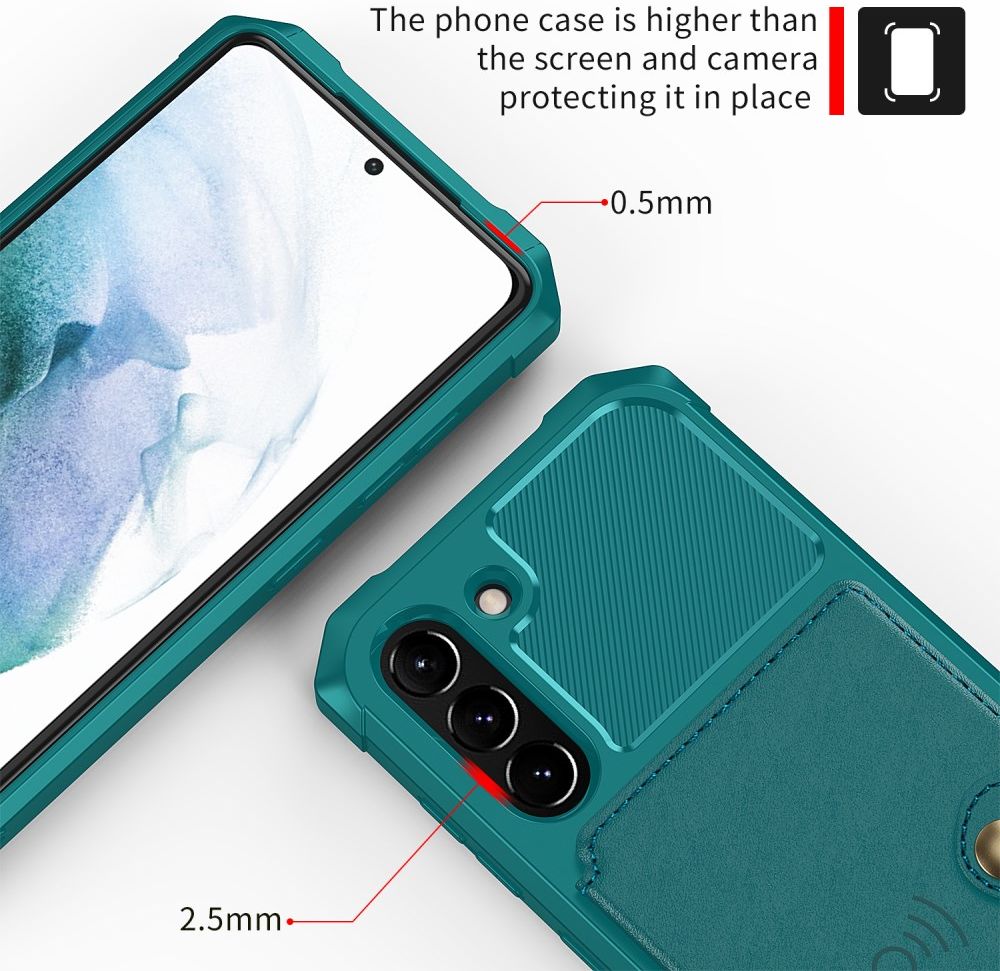 Samsung Galaxy S21 FE Hoesje met Kaarthouder Back Cover Groen afbeelding 6