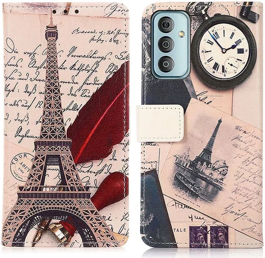Samsung Galaxy M23 Hoesje Portemonnee Book Case Eiffeltoren Print afbeelding 3