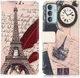 Samsung Galaxy M23 Hoesje Portemonnee Book Case Eiffeltoren Print afbeelding 3