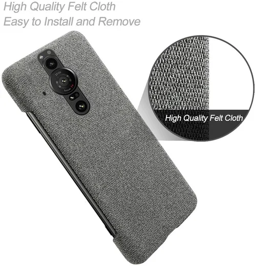 Sony Xperia Pro-I Hoesje met Stoffen Afwerking Grijs afbeelding 4