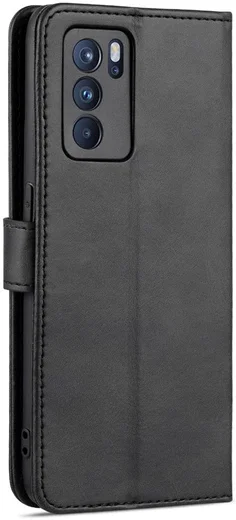 AZNS Oppo Reno 6 5G Hoesje Portemonnee Book Case Kunstleer Zwart afbeelding 4