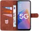 AZNS Oppo Reno 8 Lite Hoesje Wallet Book Case Kunstleer Bruin afbeelding 1