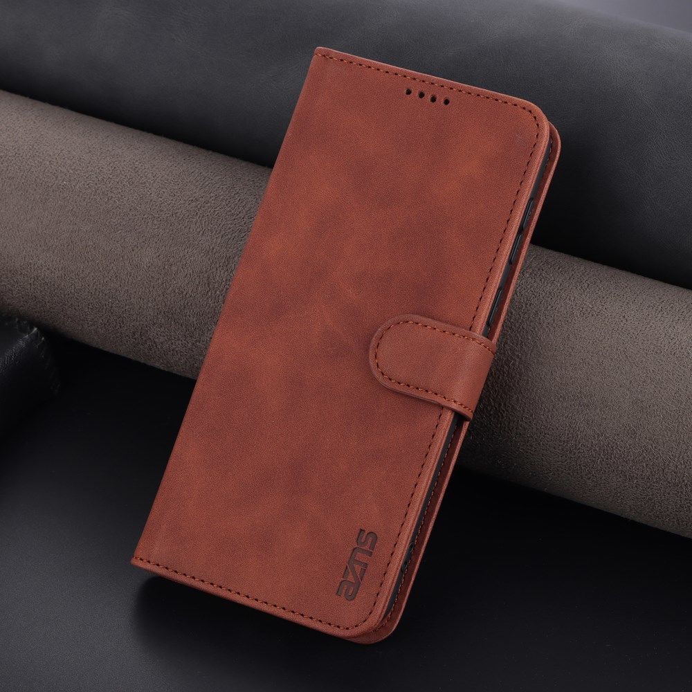 AZNS Oppo Reno 8 Lite Hoesje Wallet Book Case Kunstleer Bruin afbeelding 6