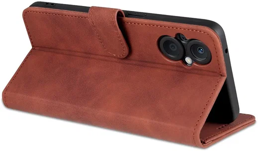 AZNS Oppo Reno 8 Lite Hoesje Wallet Book Case Kunstleer Bruin afbeelding 9