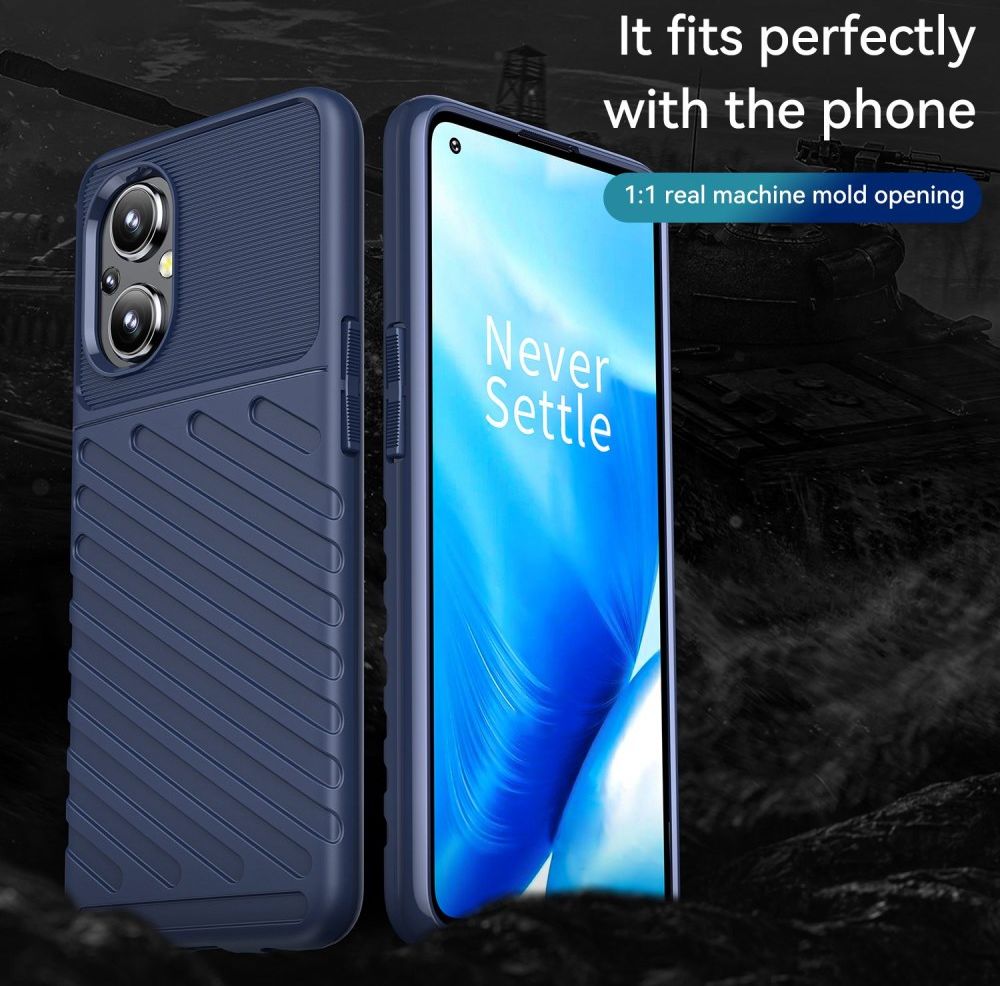 Oppo Reno 8 Lite Hoesje TPU Thunder Design Back Cover Blauw afbeelding 2