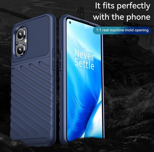 Oppo Reno 8 Lite Hoesje TPU Thunder Design Back Cover Blauw afbeelding 2