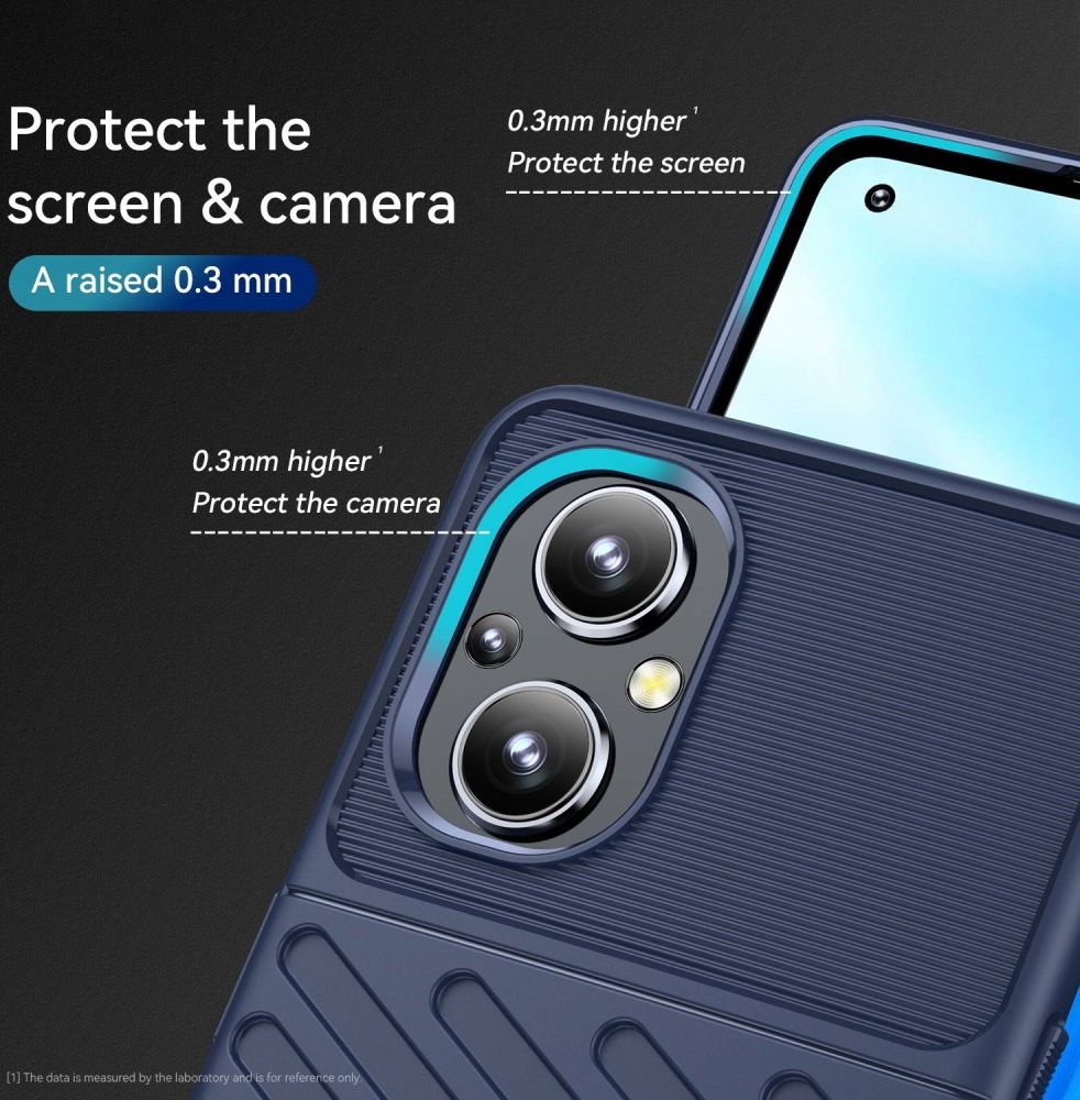 Oppo Reno 8 Lite Hoesje TPU Thunder Design Back Cover Blauw afbeelding 3