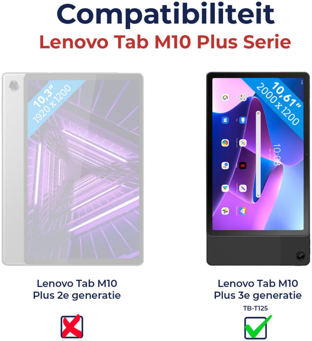 Lenovo Tab M10 Plus Gen 3 (10.6) Hoes met Bluetooth Toetsenbord Zwart afbeelding 8