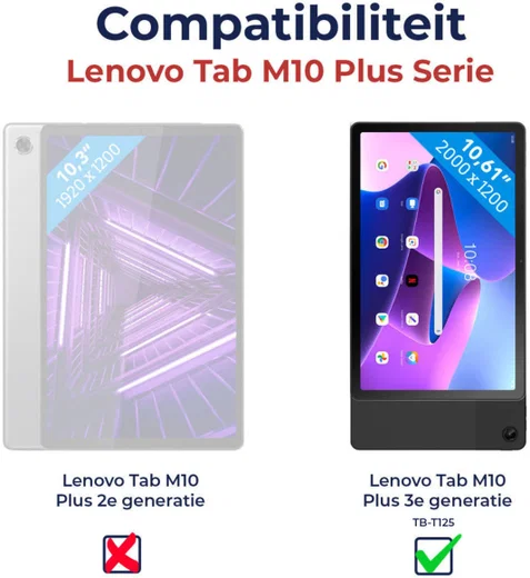 Lenovo Tab M10 Plus Gen 3 (10.6) Hoes met Bluetooth Toetsenbord Zwart afbeelding 8