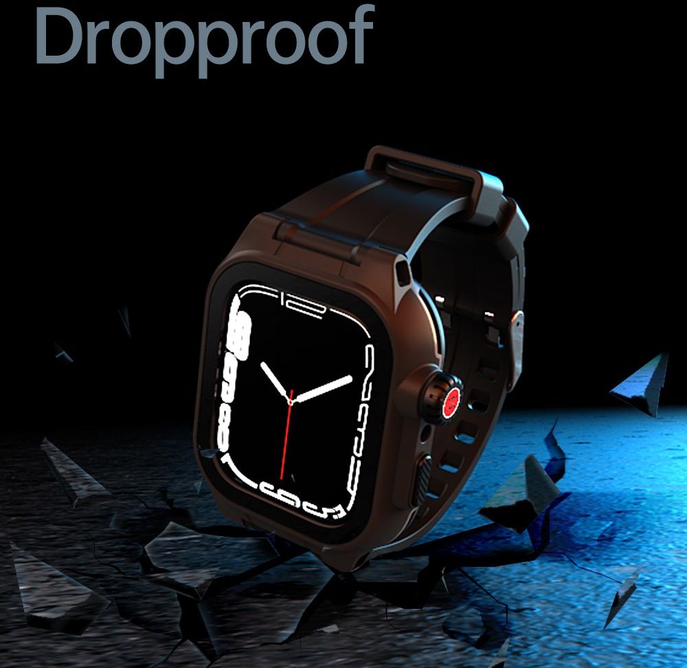 Apple Watch 7/8/9 45MM Case - Full Protection + Siliconen Bandje - Zwart afbeelding 6