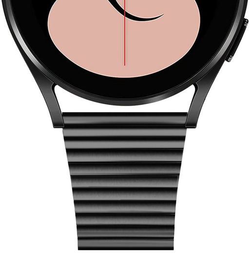 Universeel Smartwatch 22MM Bandje - Metaal - met Dubbele Gesp - Zwart afbeelding 6