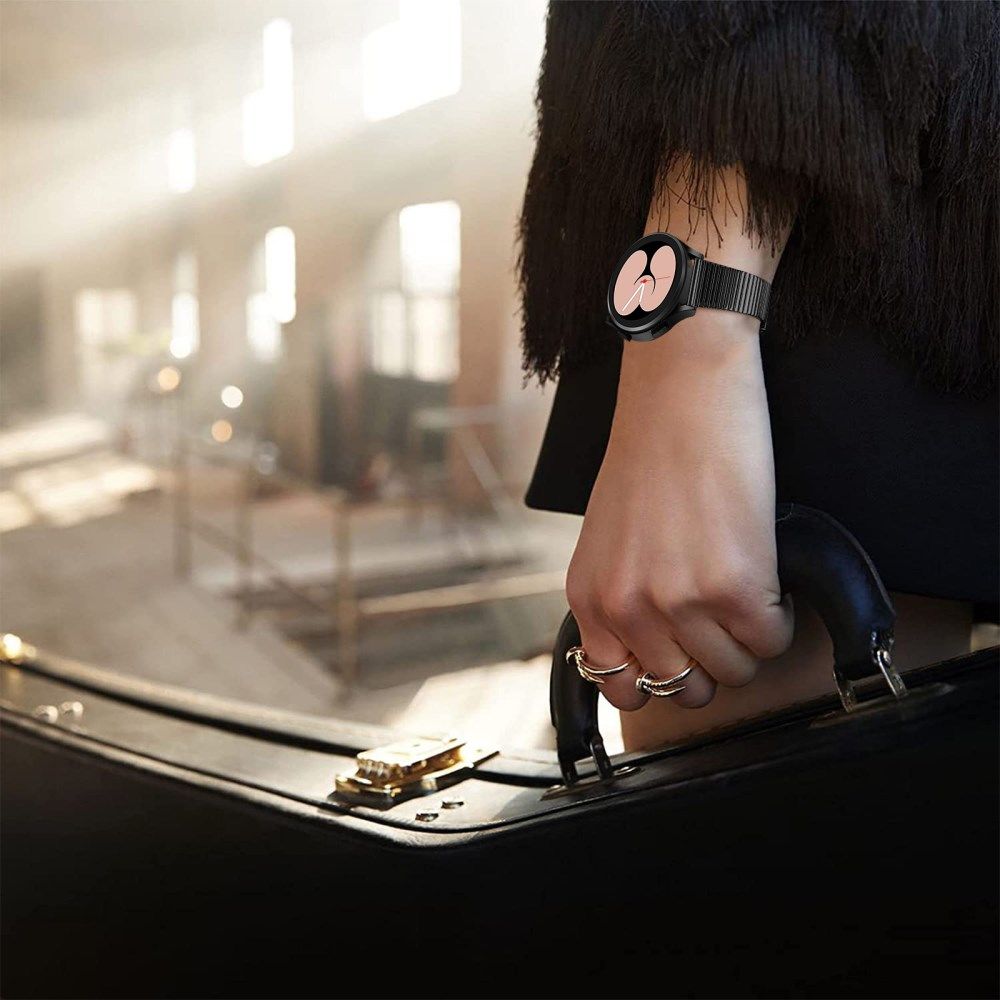 Universeel Smartwatch 22MM Bandje - Metaal - met Dubbele Gesp - Zwart afbeelding 8