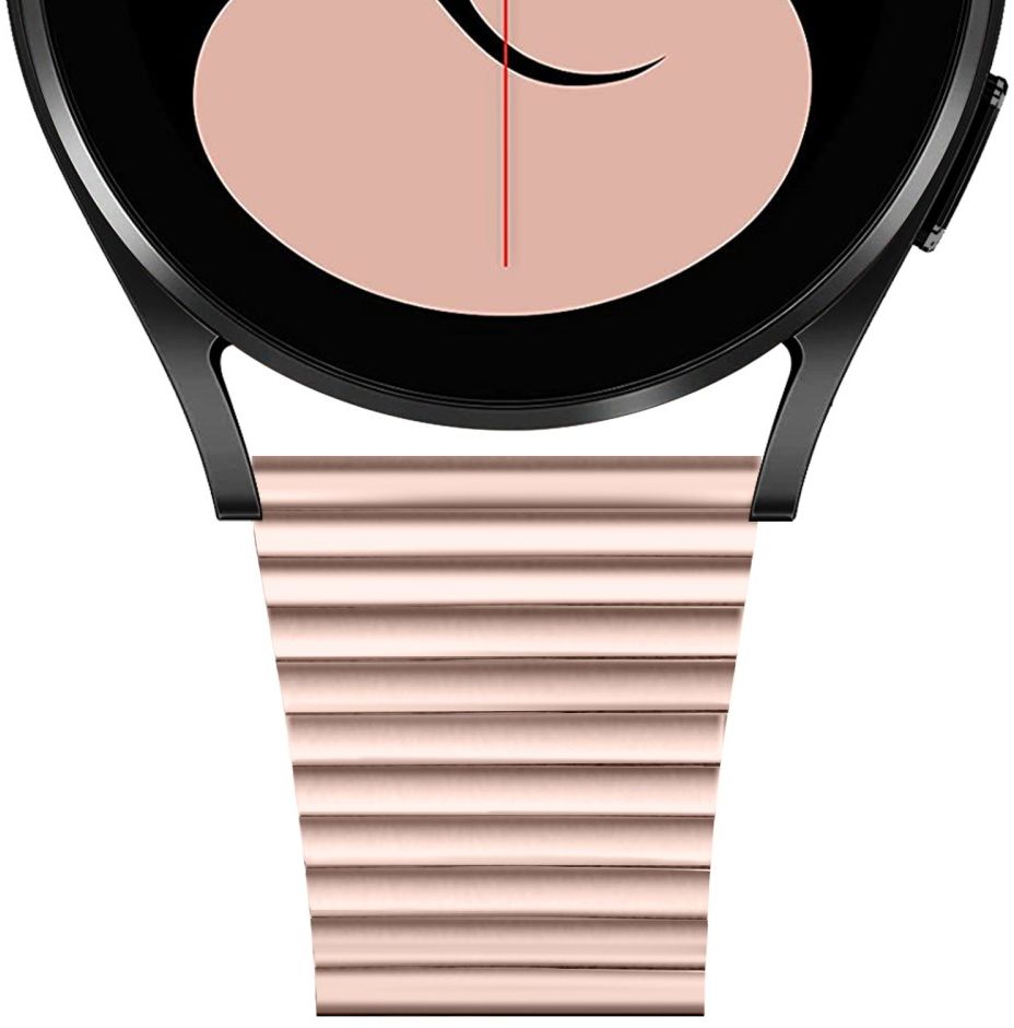 Universeel Smartwatch 22MM Bandje - Metaal - met Dubbele Gesp - Roze Goud afbeelding 6