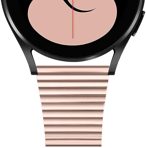 Universeel Smartwatch 22MM Bandje - Metaal - met Dubbele Gesp - Roze Goud afbeelding 6