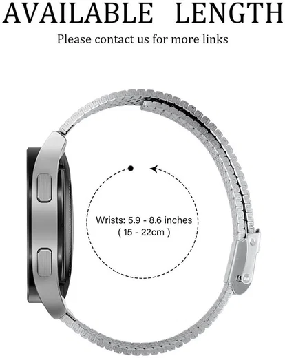 Universeel Smartwatch 20MM Bandje - Metaal - met Dubbele Gesp - Zilver afbeelding 5