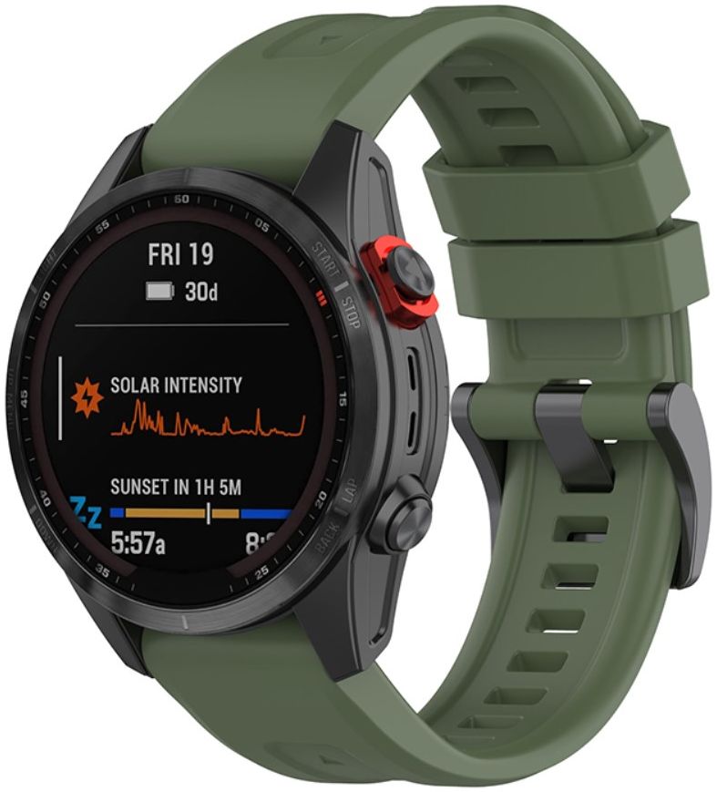 Universeel Garmin QuickFit 22MM Bandje Siliconen Gespsluiting Groen afbeelding 1